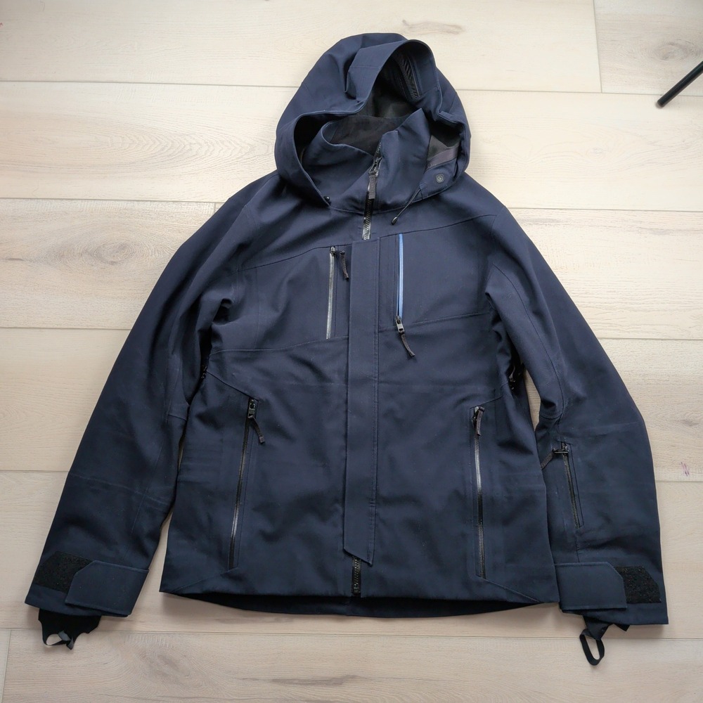 Aether Catalyst Snow Shell Jacket Mens L Blue Schoeller Hood Ski Snowboard Recco
